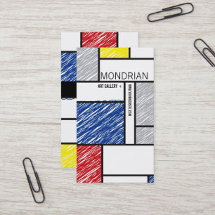 Carte De Visite Griffonnages simples modernes de minimaliste d'art
