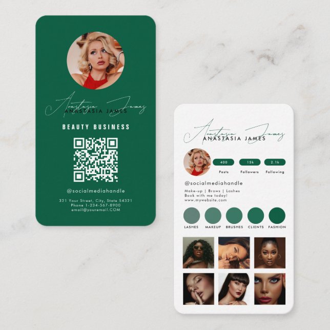 Carte De Visite Grille d'alimentation des personnes influentes Méd (Devant / Derrière)