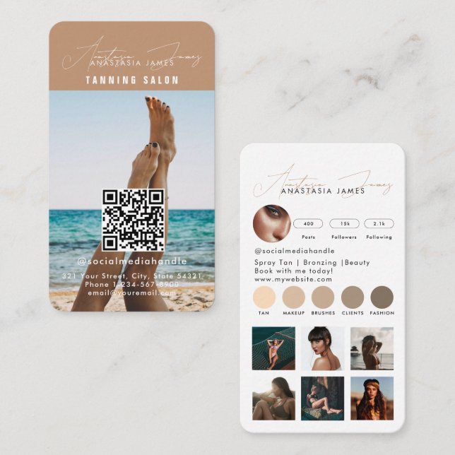 Carte De Visite Grille d'alimentation d'Influencer Médias sociaux  (Devant / Derrière)