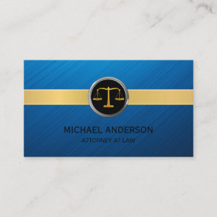 Carte De Visite Grille d'or moderne Marine bleu Avocat Avocat Proc