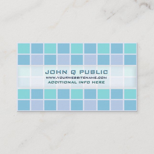 Carte De Visite Grille en mosaïque bleue (Devant)