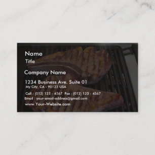 Carte De Visite Griller le dîner de nourriture de biftecks