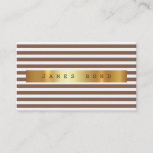 Carte De Visite Grilles Brown minimalistes Vip Golden Foil