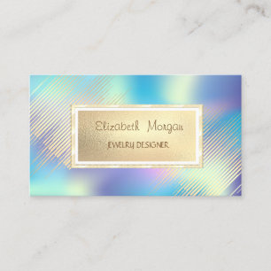 Carte De Visite Grilles d'or, Cadre Holographique concepteur bijou