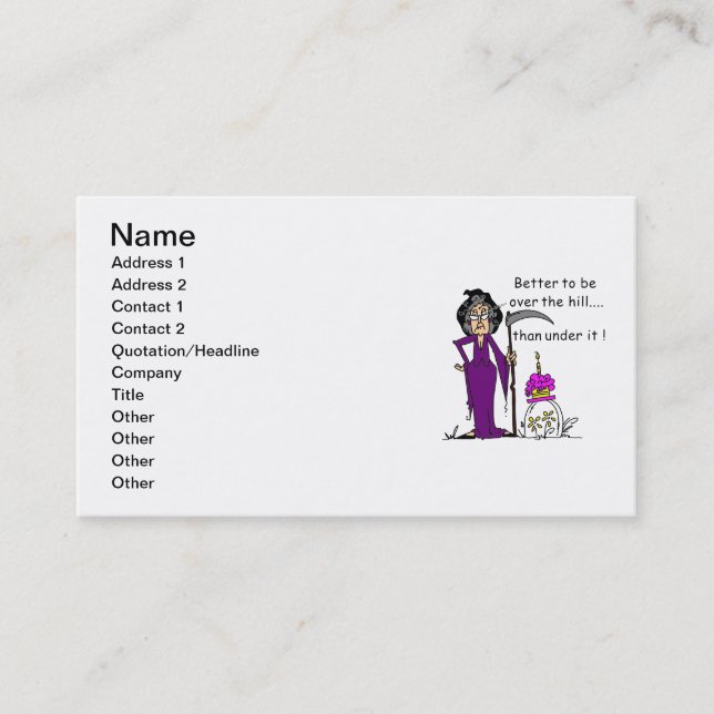 Carte De Visite Grim Reaper Humour d'anniversaire (Devant)