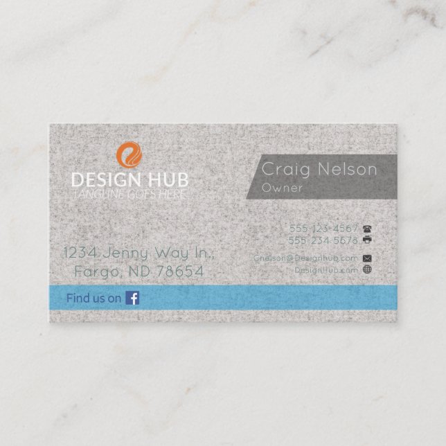Carte de visite gris (Devant)
