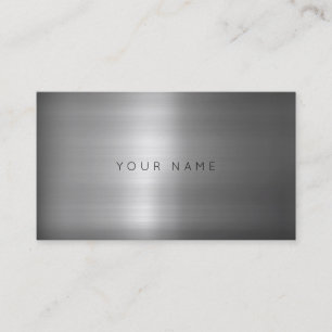 Carte De Visite Gris argenté métallique VIP de minimalisme