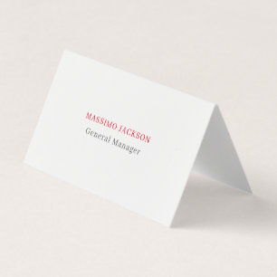 Carte De Visite Gris blanc rouge exclusif unique privé