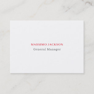 Carte De Visite Gris blanc rouge exclusif unique privé