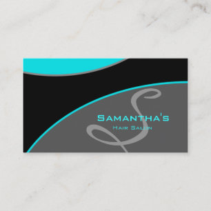 Carte De Visite Gris bleu audacieux 2 de turquoise d'affaires de