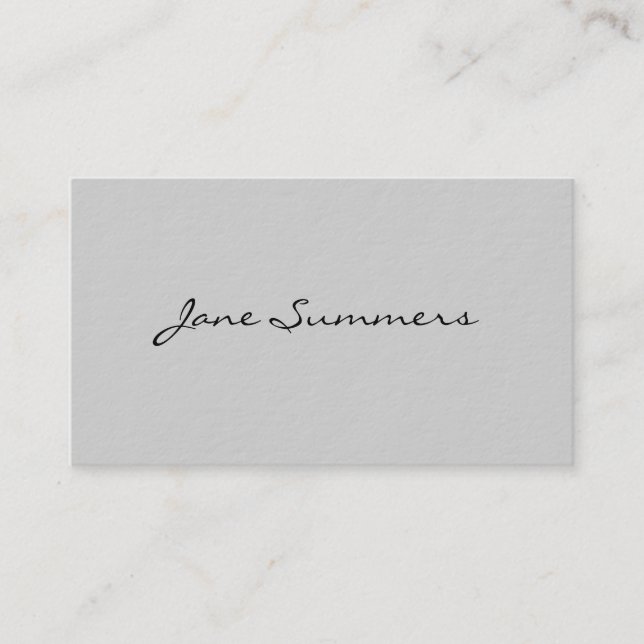 Carte De Visite Gris bleu pastel minimal et simple (Devant)