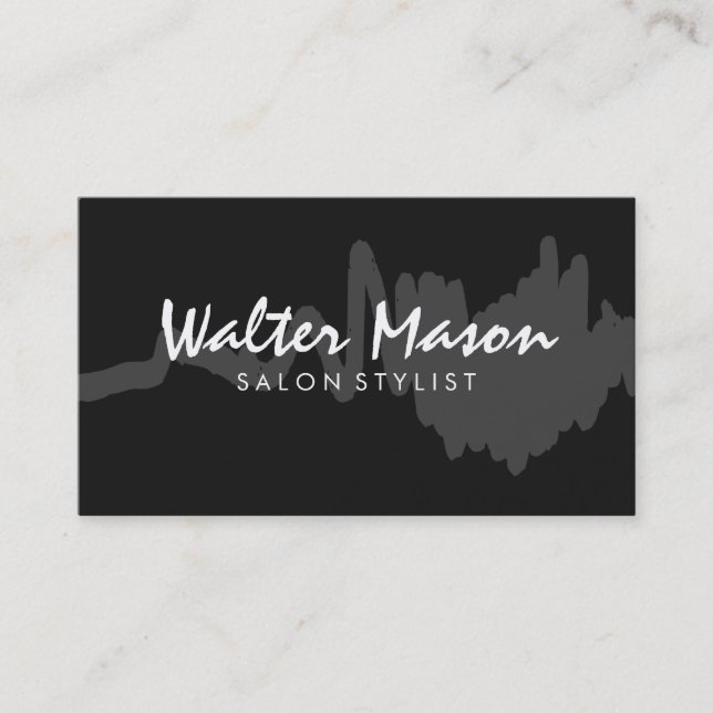 Carte De Visite Gris brossé sur noir (Devant)