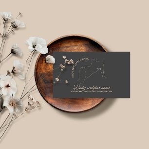 Carte De Visite Gris Corps sculpté contour spa tan femme soin