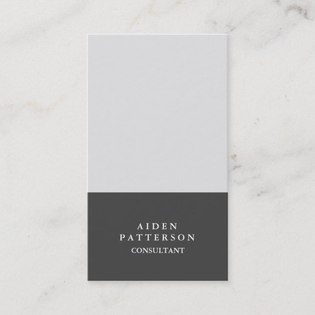 Carte De Visite Gris créatif moderne minimaliste (Devant)