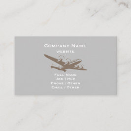 Carte de visite gris d'aéronef