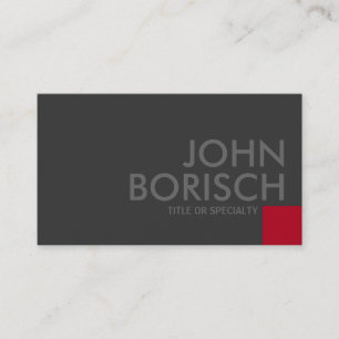 Carte de visite gris de carré rouge de minimalisme