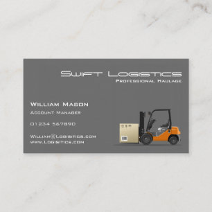 Carte de visite gris de professionnel de Logisitcs