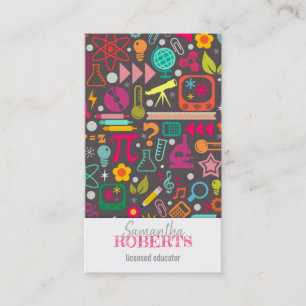 Carte De Visite Gris de tuteur de professeur d'éducateur de règle