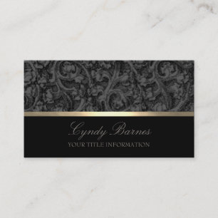 Carte de visite gris et noir Damas