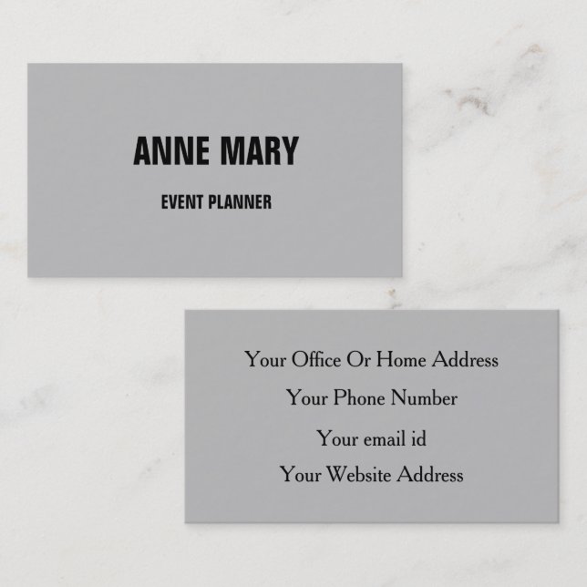 Carte De Visite Gris gris gris gris gris gris Mariage couleur pers (Devant / Derrière)