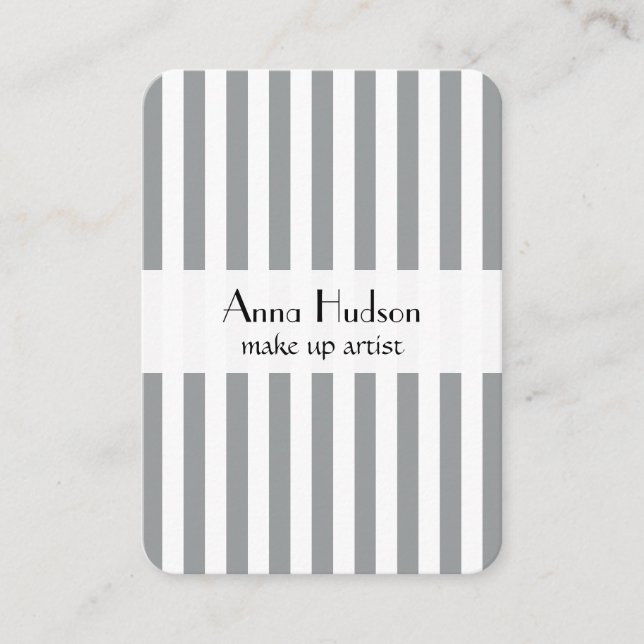 Carte De Visite Gris, Gris, Gris, Motif rayé (Devant)