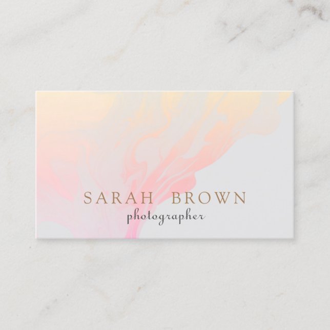 Carte De Visite Gris gris gris rose rose pâle à dégradé simple (Devant)