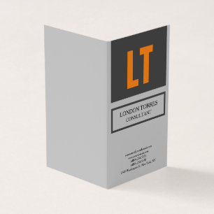 Carte De Visite Gris gris monogramme attrayant