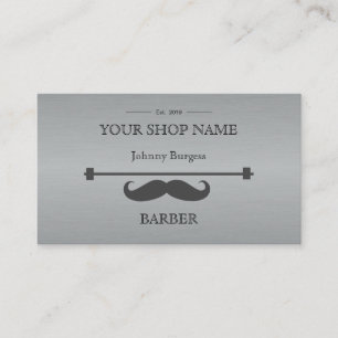 Carte De Visite Gris Hipster Professionnel Barre Acier Moderne