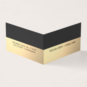 Carte De Visite Gris Lux Or Professionnel Simple