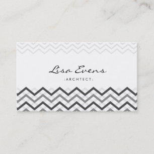 Carte de visite gris Motif classique Chevron