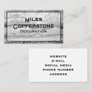 Carte De Visite Gris noir moderne pierre de marbre blanc