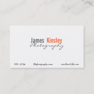 Carte de visite gris, orange et blanc de