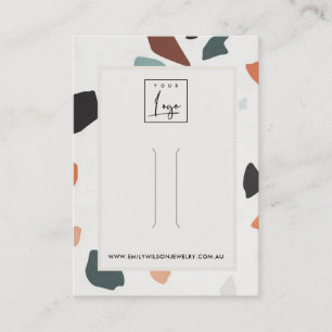 Carte De Visite Gris Orange Vert Terrazzo Clip Écran de cheveux Lo