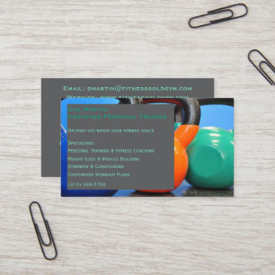 Carte De Visite Gris Poids Salle de gym Personnel Trainer Centre d