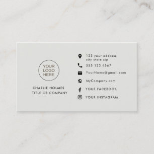 Carte De Visite Gris professionnel   Icônes personnalisées Médias 