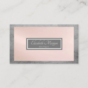 Carte De Visite Gris professionnel moderne, rose, cadre