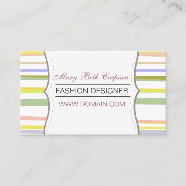 Carte De Visite Gris rétro couleur pâle du design moderne (Devant)