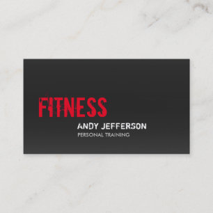 Carte De Visite Gris Rouge Personal Trainer Sport Fitness