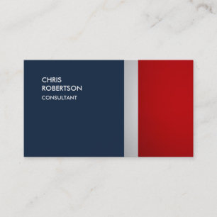 Carte De Visite Gris rouge spécial bleu marine