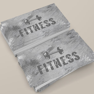 Carte De Visite Gris Silver Fitness Trainer Médias sociaux