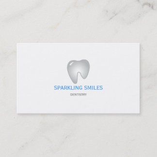 Carte de visite gris simple de dentiste