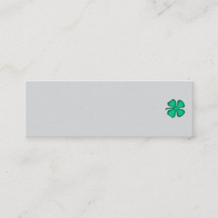 Carte de visite grise mini Lucky 4 Leaf Irish Clov