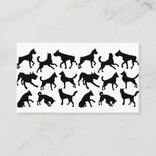 Carte De Visite Groomer de chien noir et blanc Animaux de compagni