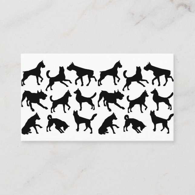 Carte De Visite Groomer de chien noir et blanc Animaux de compagni (Devant)