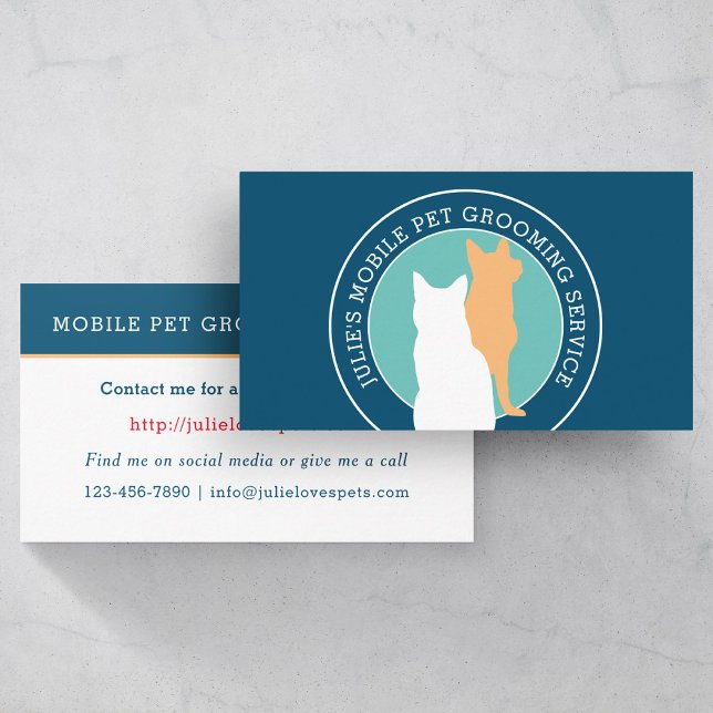 Carte De Visite Groomer pour animaux de compagnie mobile pour chat (Créateur téléchargé)