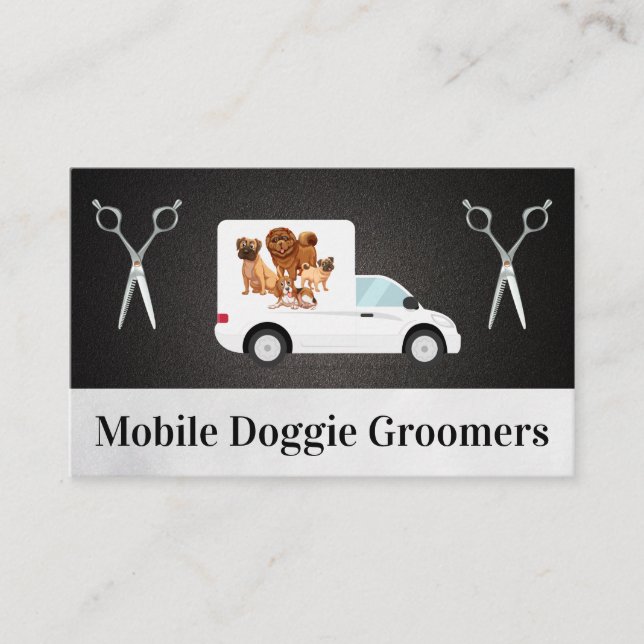 Carte De Visite Groomers de chiens | Véhicule (Devant)