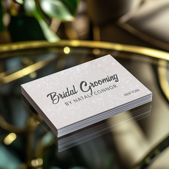 Carte De Visite Grooming nuptiale Élégante Parties scintillant gri (Perfect for business)