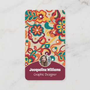 Carte De Visite Groovy Psychedelic 60s 70s Floral II