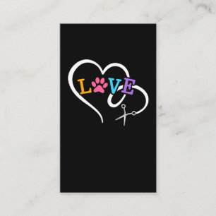 Carte De Visite Gros Chien Groomer Coeur animal Grooming