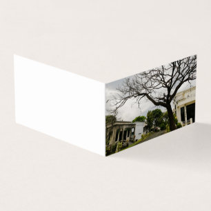 Carte De Visite Gros cimetière d'arbre effrayant plié